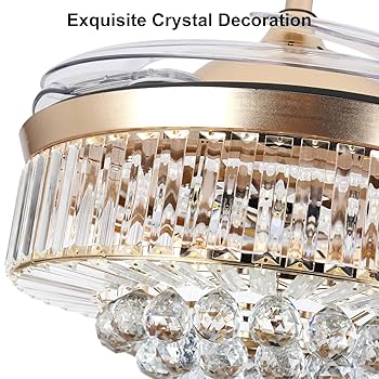 Bavnnro 36'' Fandelier Ceiling Fans with Light, Gold